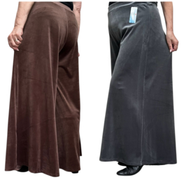 ITALIA MODA viscose mix fluwelen wijde broek apart stretch /in meerdere kleuren