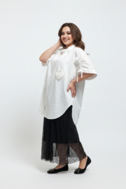 Moonshine oversized katoen blouse apart met boemen /in meerdere kleuren