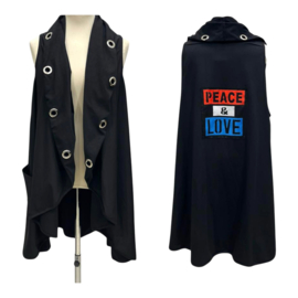 Vincenzo Allocca oversized mouwloos A-lijn katoenen vest/jasje met applicatie