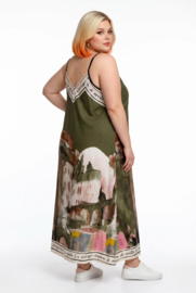 ITALIA Moda oversized viscose /zijde A-lijn zomer jurk