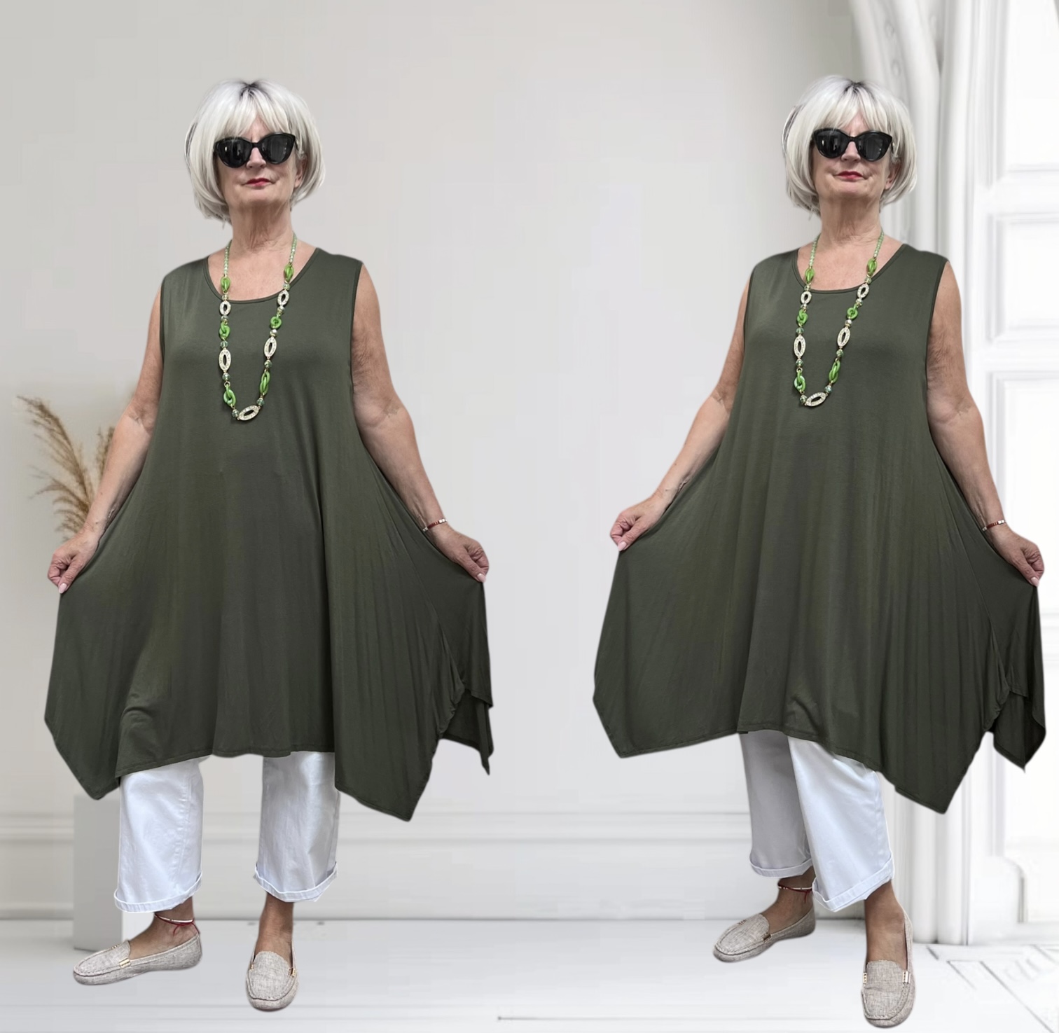 Moonshine jersey viscose  A-lijn tuniek stretch apart