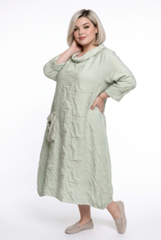 Zedd Plus  A-lijn jurk /stretch/mint/wit