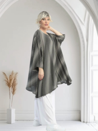 AKH oversized viscose A-lijn tuniek apart zwart/wit