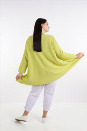 AKH gebreide oversized A-lijn katoen vest/blazer apart stretch