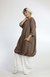 AKH viscose/linnen  A-lijn jurk/tuniek met zakken apart