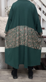 Joulie Collection oversized viscose A-lijn jurk met zakken apart stretch  (extra groot)