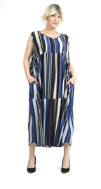 AKH oversized viscose  mix A-lijn  jurk apart/stretch