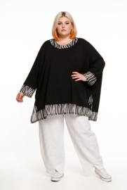 Vincenzo Allocca oversized katoen tricot A-lijn tuniek /apart stretch /zwart/wit