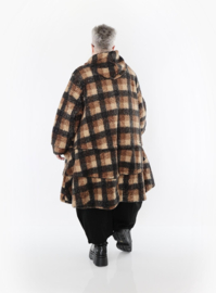 AKH oversized A-lijn  winterjas van knuffelzachte teddykwaliteit/gevoerd /stretch