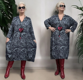 Ophilia viscose A-lijn jurk/tuniek  stretch
