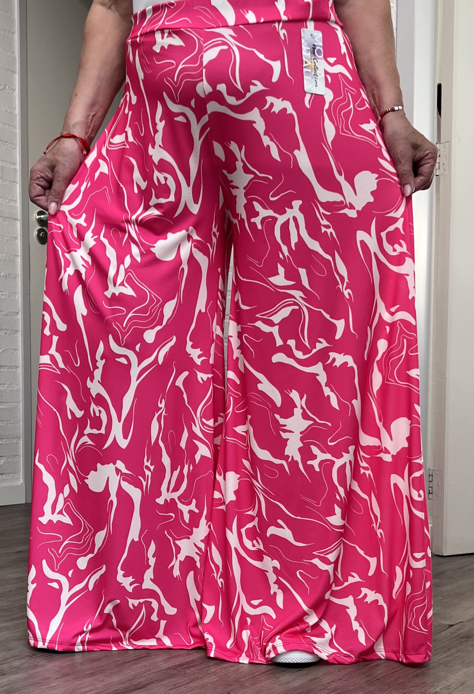 ITALY Mode jersey viscose  wijde broek apart /zeer rekbaar