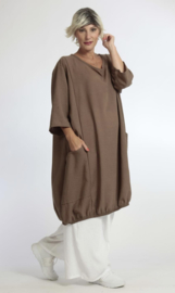 AKH viscose/linnen  A-lijn jurk/tuniek met zakken apart