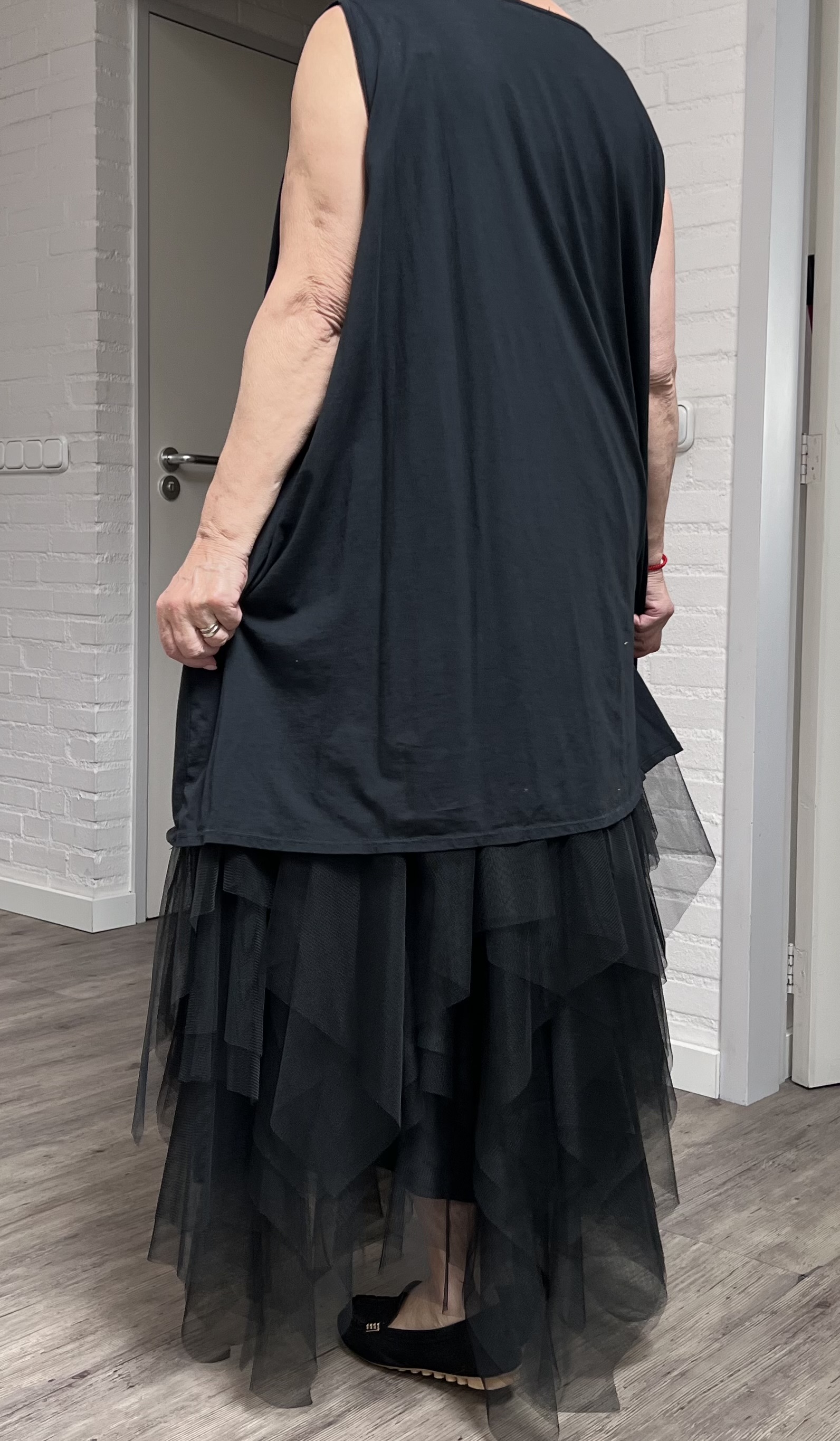Moonshine jersey katoen A-lijn tuniek stretch zwart