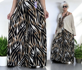 ITALY Mode jersey viscose  wijde broek apart /zeer rekbaar/ zwart /wit/beige 