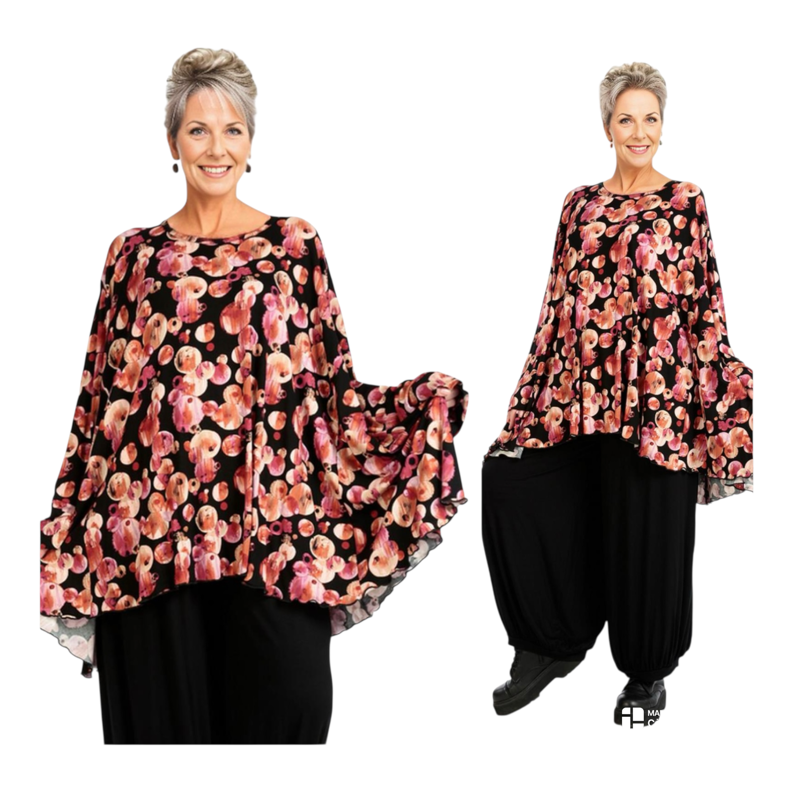 AKH oversized viscose tricot A-lijn tuniek  apart stretch