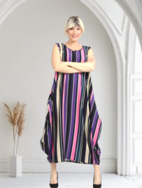AKH oversized viscose  mix A-lijn  jurk apart/stretch