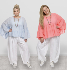 ITALIA MODA oversized de modieuze kleuring  katoen top apart  /in meerdere kleuren