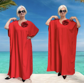 ITALIA viscose poncho met broche/niet doorschijnende