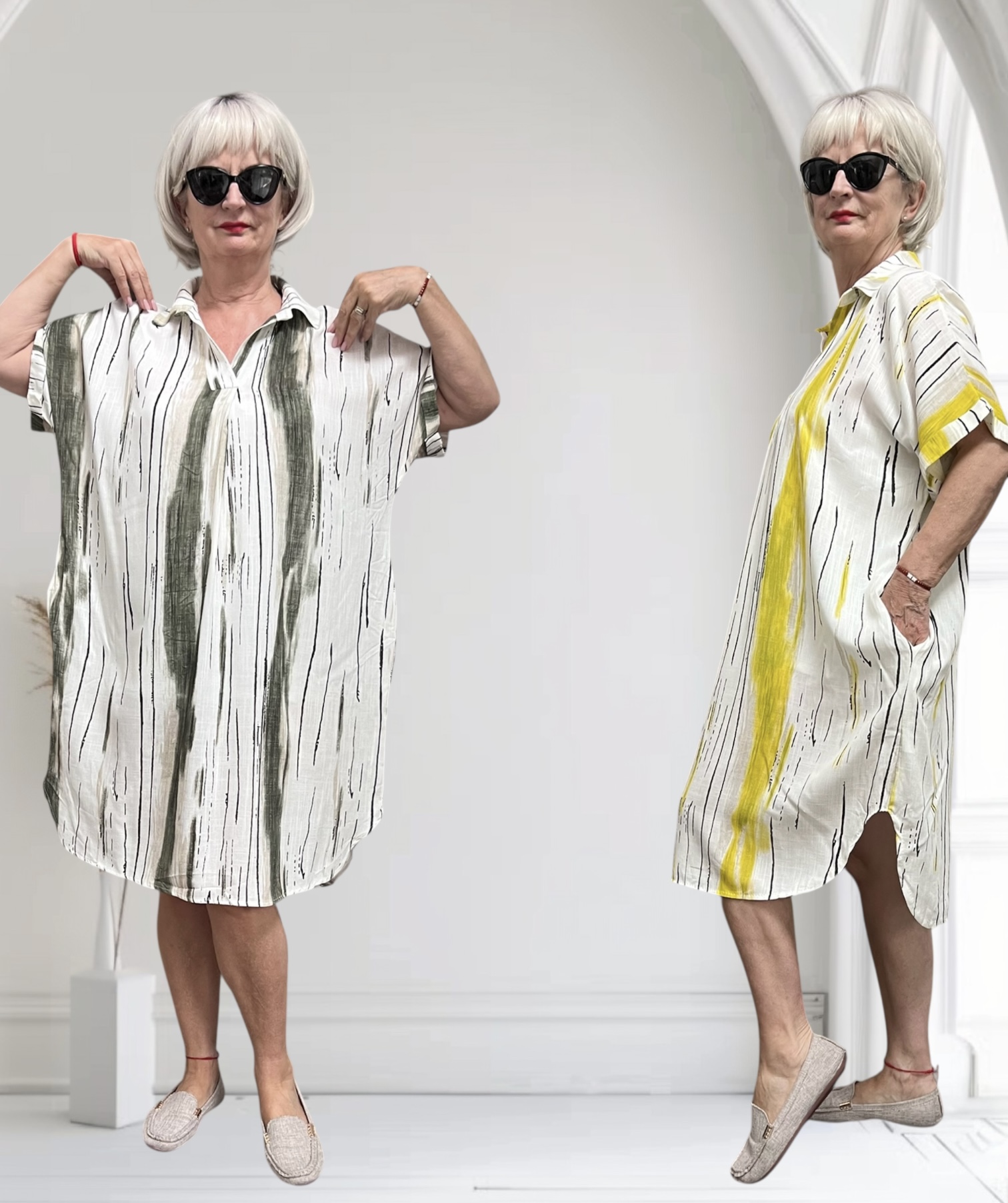 ITALIA MODA oversized visccose zomer jurk apart/in meerdere kleuren