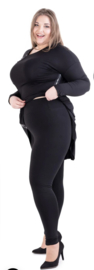 Italia Bensini slim katoen/lycra legging zwart