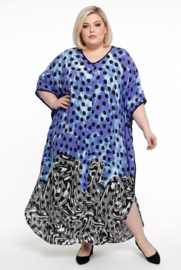 DIVAS PLANET oversized viscose kaftan/jurk met knoopsluiting