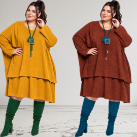 ITALIA  oversized viscose winter jersey mix jurk apart/stretch /in meerdere kleuren