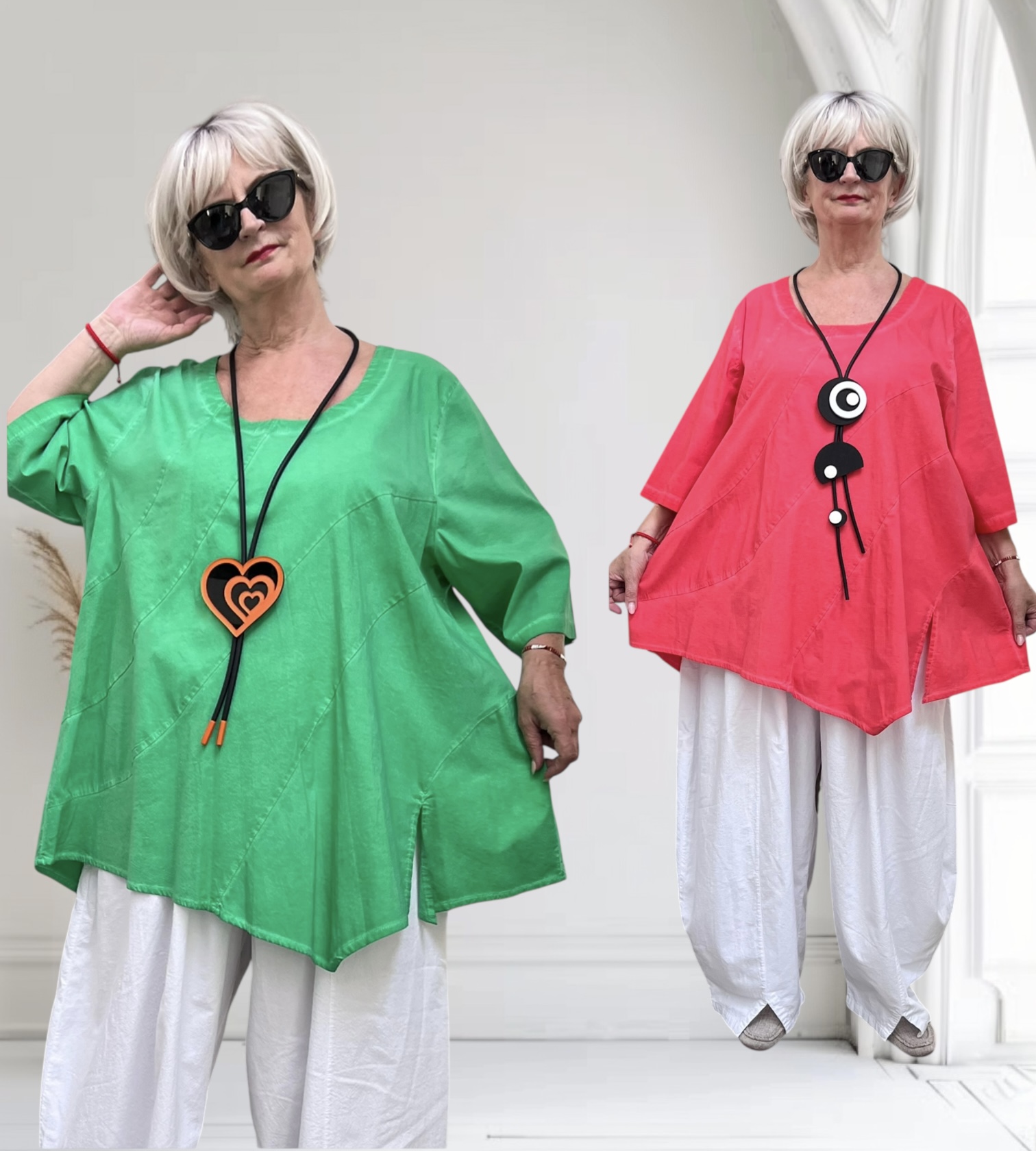 SINNE design.. A- lijn viscose tuniek stretch/in meerdere kleuren