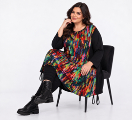 AKH oversized viscose mix jurk/tuniek apart stretch
