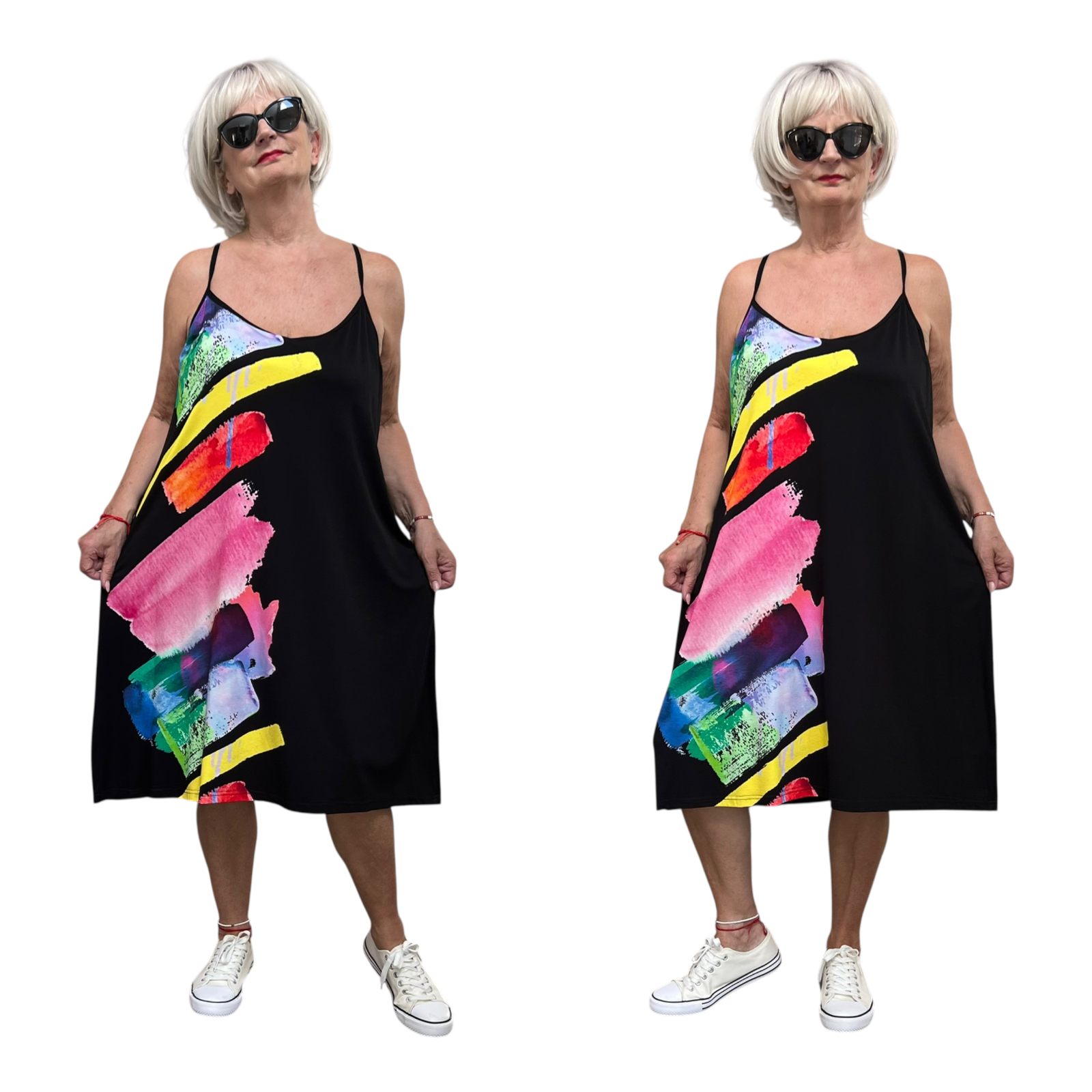 Ophilia viscose A-lijn jurk/tuniek  stretch