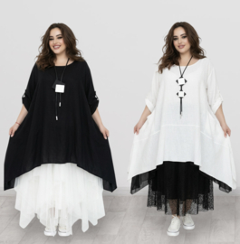 ITALIA  MODA  viscose wijde tuniek apart/ in meerdere kleuren