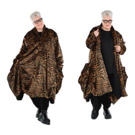 AKH oversized winterjas in ballonvorm van zware bontkwaliteit gevoerd