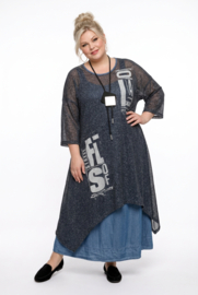 Zedd Plus katoen A-lijn overjurk jeansblauw