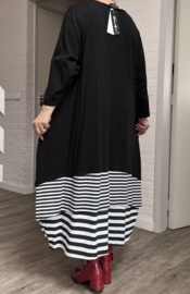 Vincenzo Allocca oversized katoen A-lijn jurk/aparte/stretch/zwart/wit
