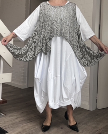 Moonshine oversized de modieuze kleuring  katoen KANTEN top apart stretch /in meerdere kleuren