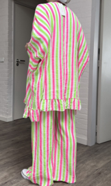 ITALIA MODA oversized katoen mousseline tuniek + broek /in meerdere kleuren