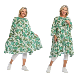 AKH oversized katoen A-lijn blazer/tuniek met zakken apart