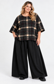 Vincenzo Allocca oversized wol mix A-lijn top apart/stretch zwart