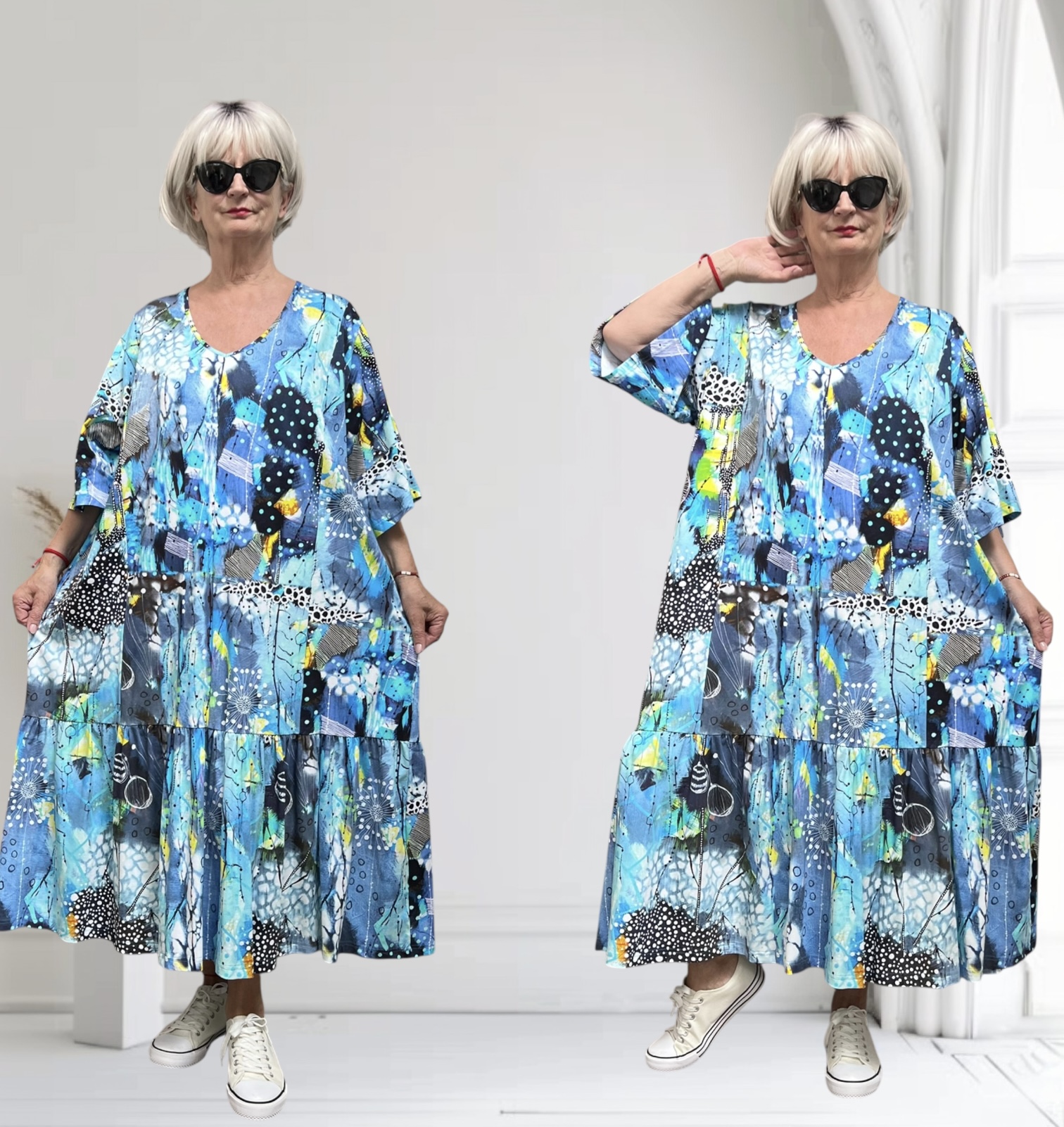 Ophilia viscose A-lijn jurk  stretch