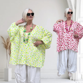 ITALIA MODA oversized katoen mousseline tuniek/top /in meerdere kleuren