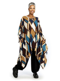 AKH viscose asymmetrisch oversized A-lijn tuniek/top met zakken apart stretch