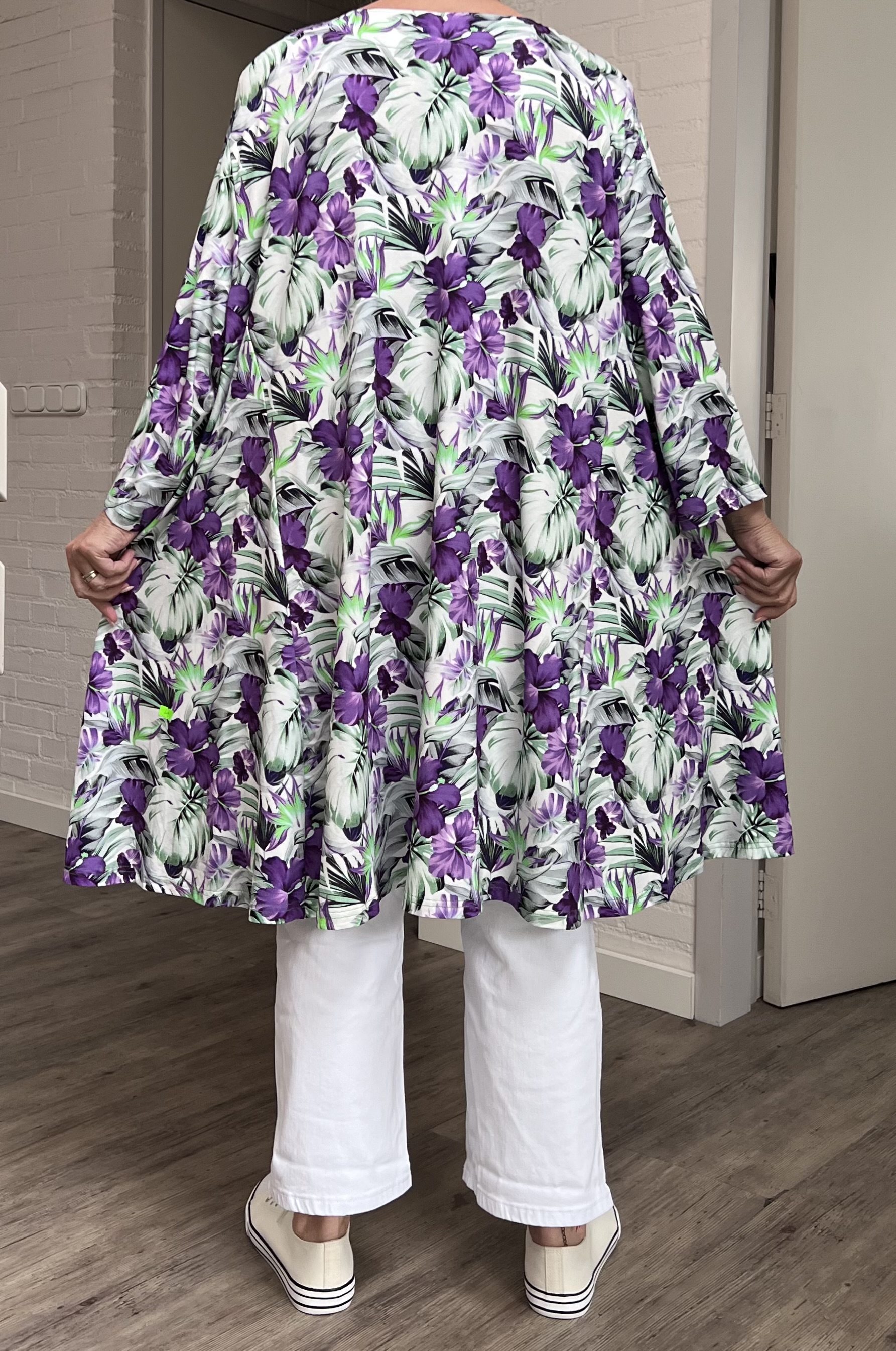 New Jersey oversized viscose A-lijn jurk/tuniek met korte rits /extra wijd/ stretch