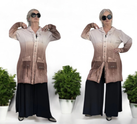 ITALIA  de modieuze kleuring oversized katoen blazer stretch