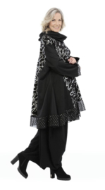 AKH oversized viscose A-lijn tuniek  apart zwart/silver stretch