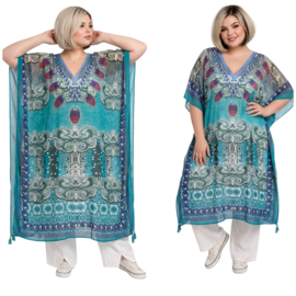 ONE OF A KIND  viscose zomer poncho/tuniek ( extra groot)
