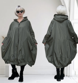 Moonshine oversized  tussenjas  waterbestendig met ritssluiting en capuchon