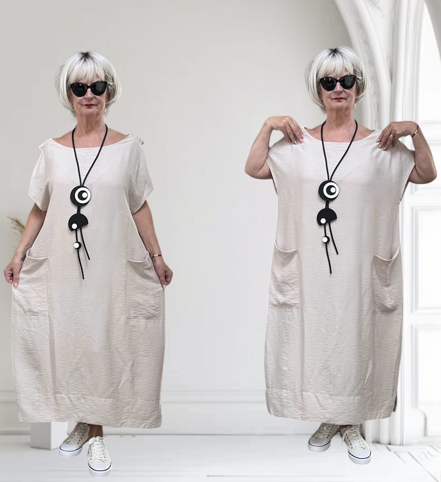 LUUKAA oversized viscose jurk/apart