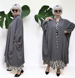 AKH oversized chique A-lijn blazer/vest met zakken apart