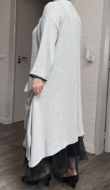AKH gebreide oversized katoen A-lijn vest/blazer apart stretch