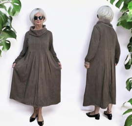 LUUKAA de modieuze kleuring oversized katoen A-lijn jurk stretch