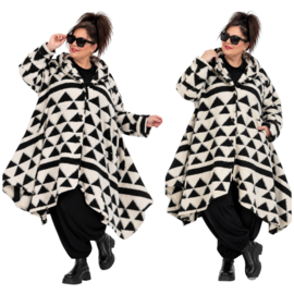 AKH oversized wollen A-lijn winterjas/mantel  gevoerd